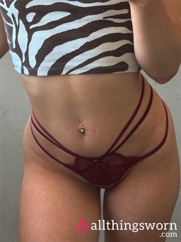 S**y Strappy Dark Red Thong