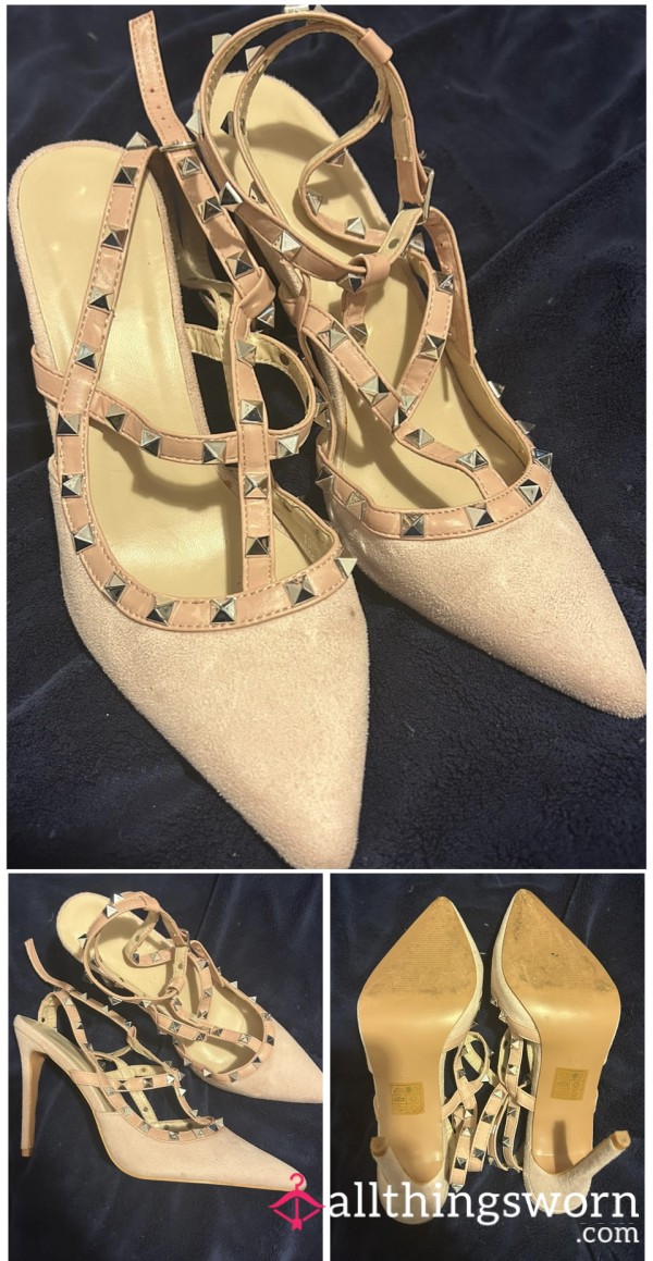 💞 S**y Studded Baby Pink Heels 💞