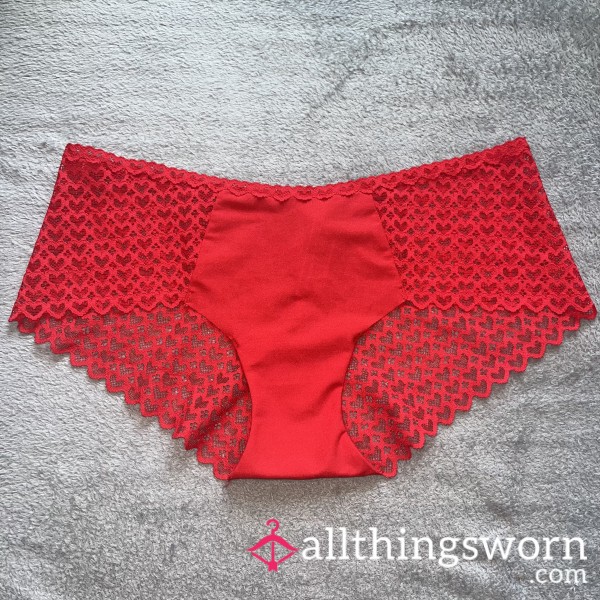 S**y Student’s VS Red Heart Lace Hipster Panties