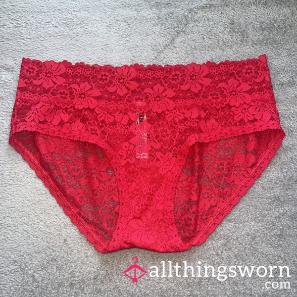 S**y Student’s VS Red Flor*l Lace Hipster Panties