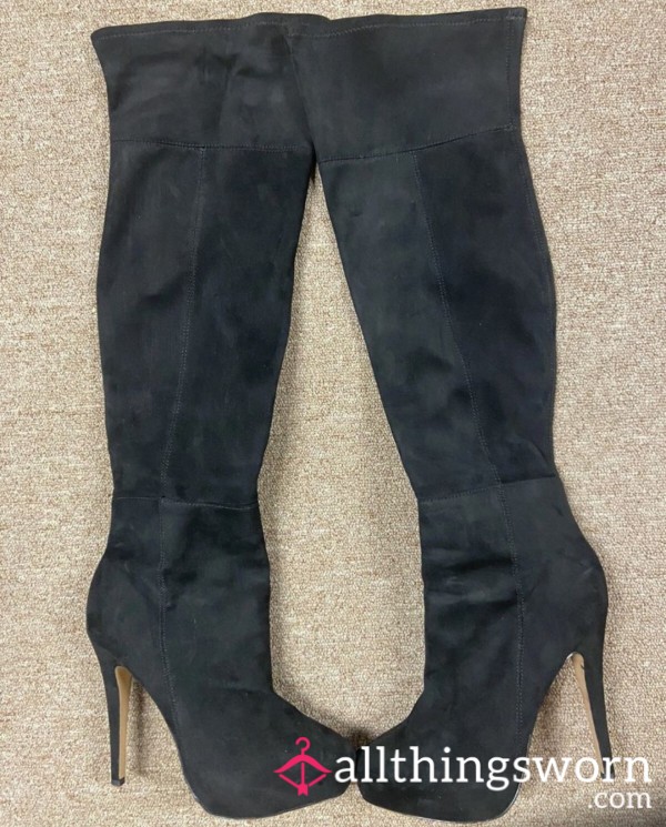 S**y Suede Over-the-knee Boots With High Heels