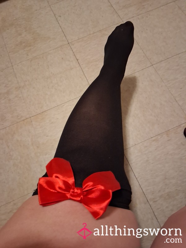 S**y Sweaty Stocking Red Bows