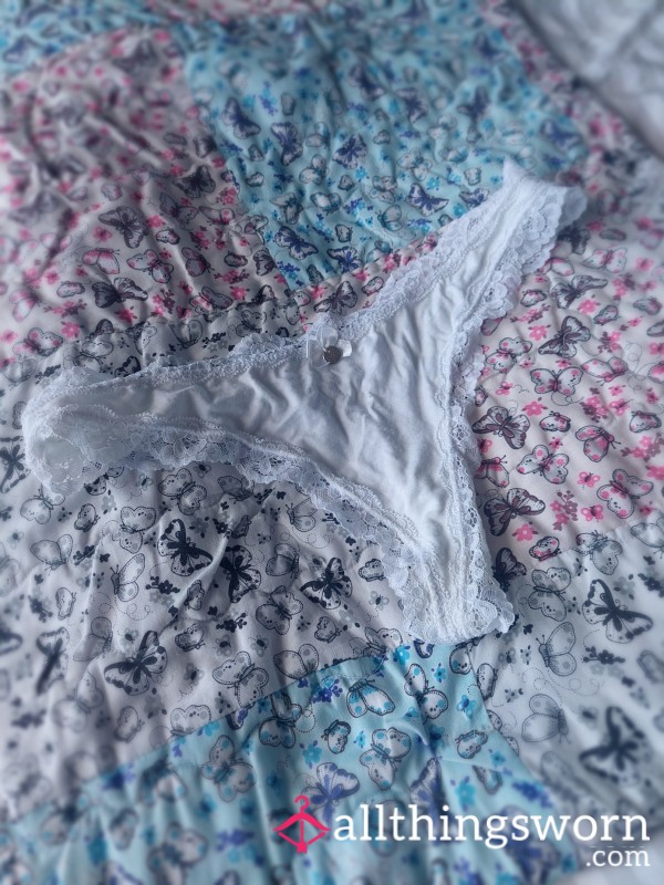 S**y Torn Boux Avenue White Lacy Thong