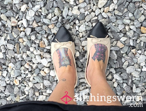 S**y, Two Toned, Quilted, Pointy Toes Flats