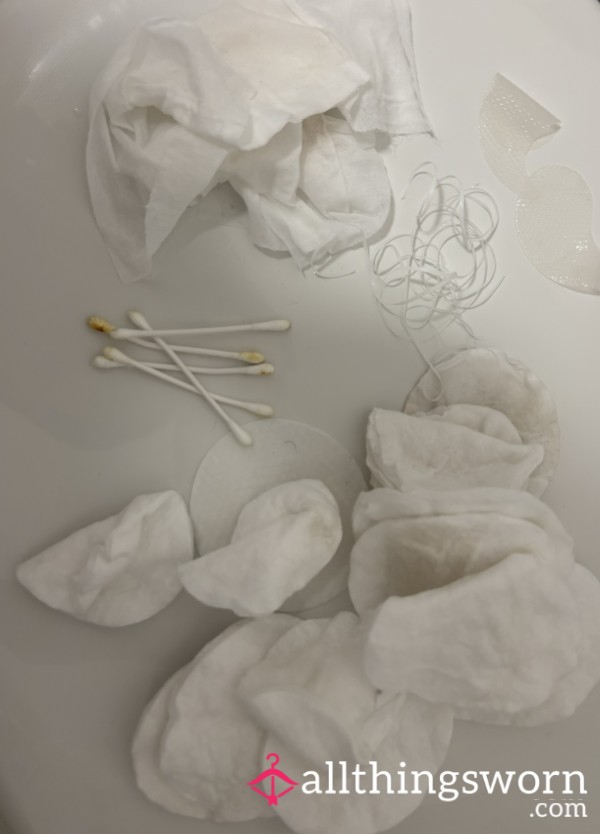 S**y Used Personal Care Bundle – Cotton Pads, Dental Floss & Eye Mask Wipes