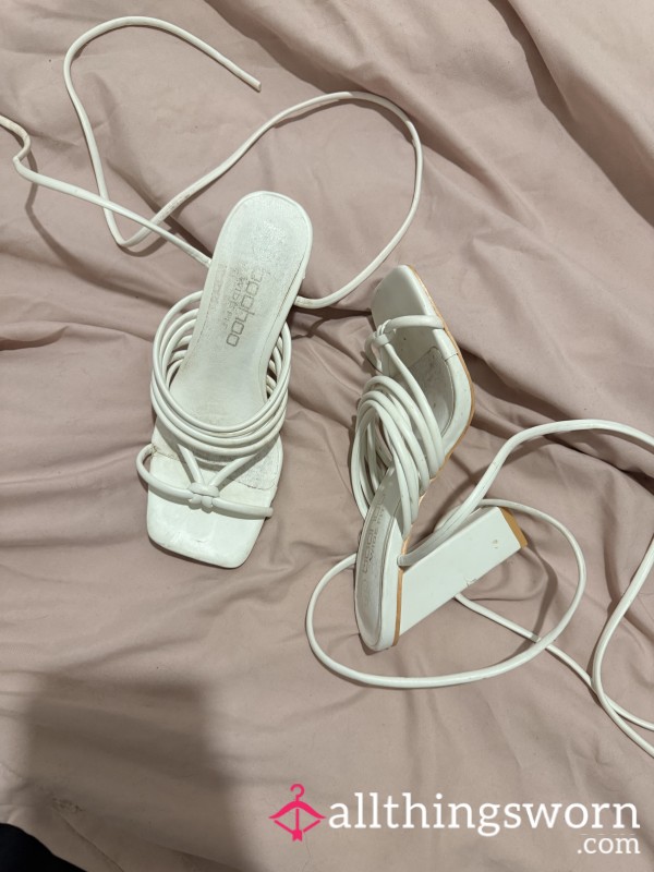S**y White Heels. Very Well Worn On My Buzzeden Night Out