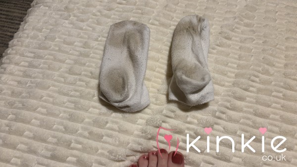 S**y White Socks Worn By 19 Year Old On A 10 Mile Run, Very Sweaty And Scented.