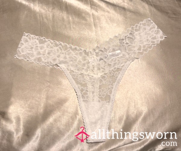 S**y White Lace Thong (I’ll Be Wearing For The Next 24 Hours😉)