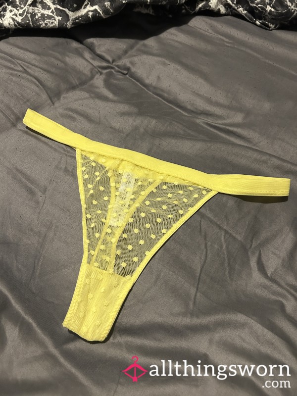S**y Yellow Mesh Thong