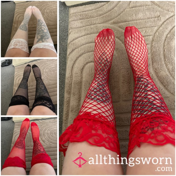 🔥Sheer And Fishnet Stockings With Lace Top Bundle 🔥