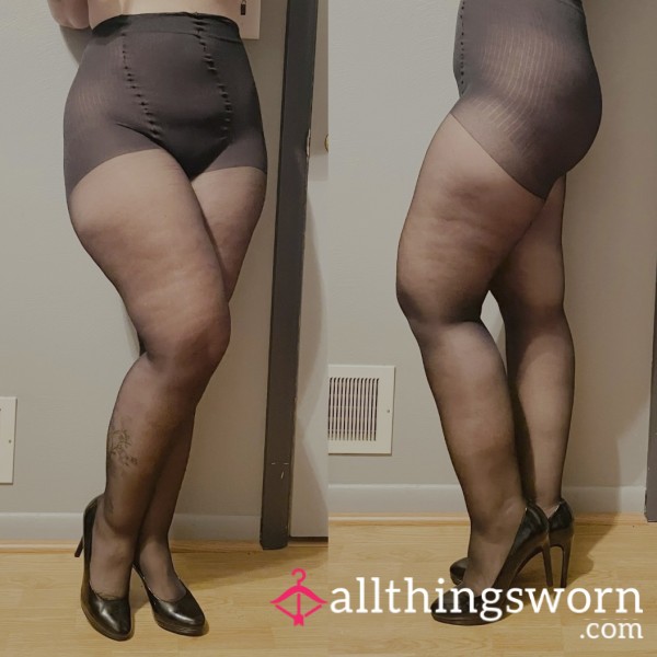 Sheer Black GILF Maternity Pantyhose