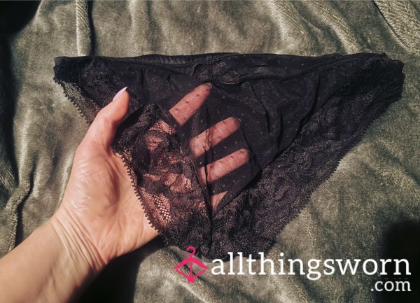 Sheer, Black, Lacey Panties