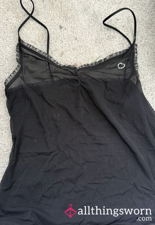 Sheer Black Tease 🖤 See-Through Top | Petite Fit