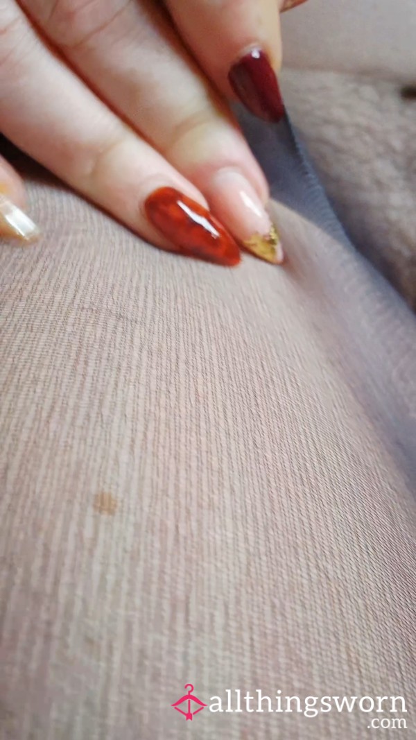 Sheer Black Tights & A Toy