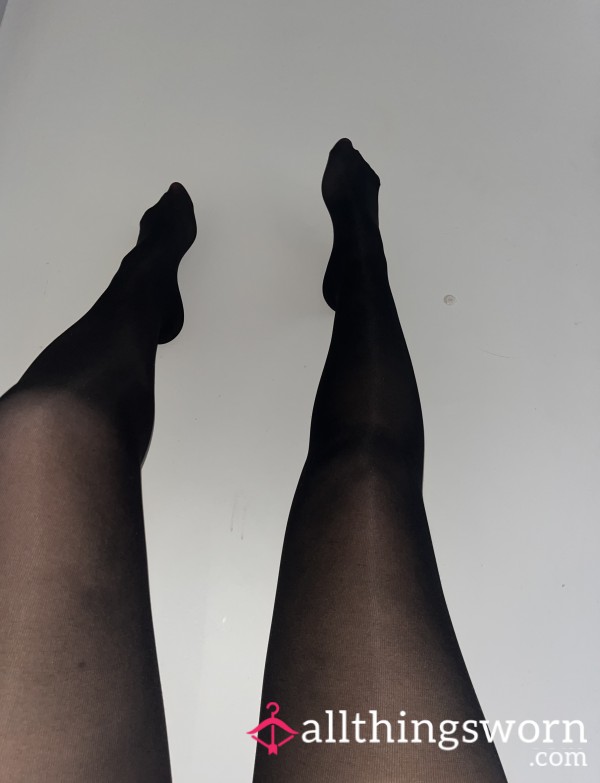 Sheer Black Tights. Soaked,Sticky & Scented 😈 Over 12 Hours Of Wear