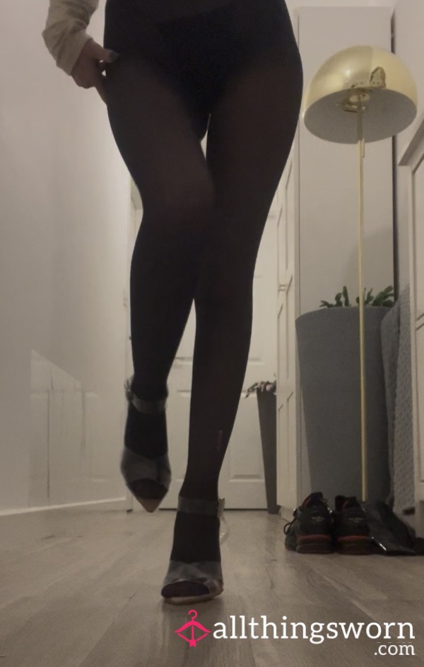 🐈‍⬛ Sheer Black Tights Worship: Slow Walk Heels Tease 🐈‍⬛