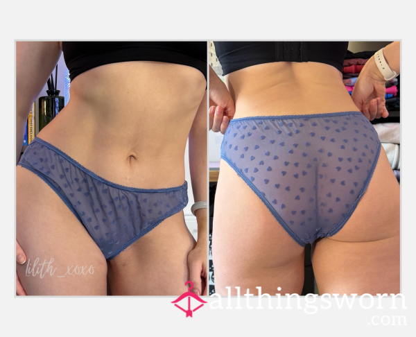 Sheer Blue Heart Panties | 24hr Real Wear 💙