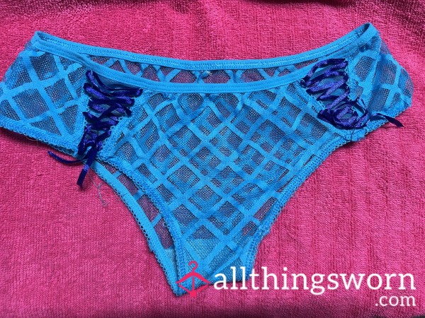Sheer Blue Ribbon Accent Cheeky