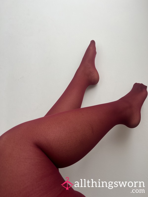 Sheer Burgundy Tights