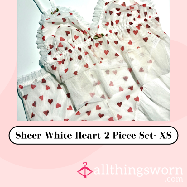 ❤️ Sheer Frilly 2 Piece Set - Brand New - S - Inc P&P ❤️