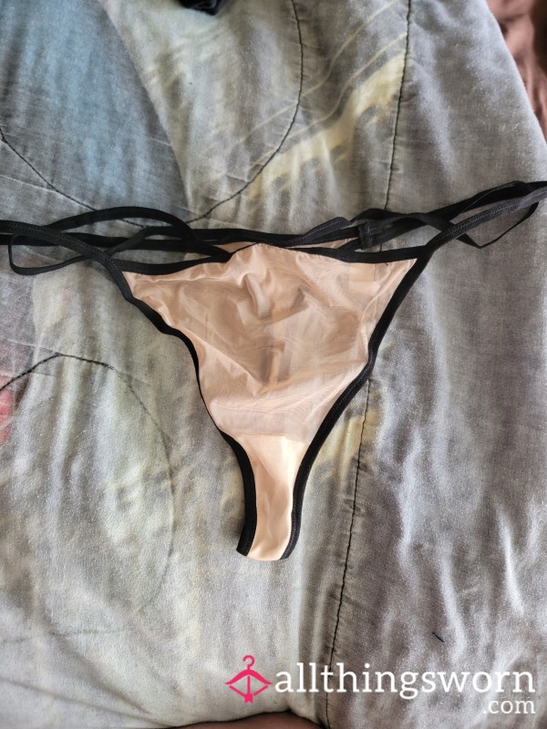 Sheer Front Thong. Plus Size.