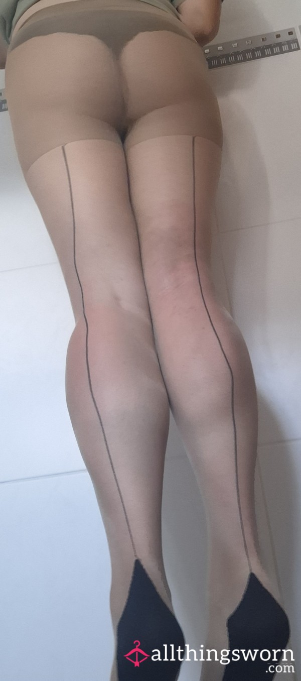 Sheer Gloss Nude Back Black Seam