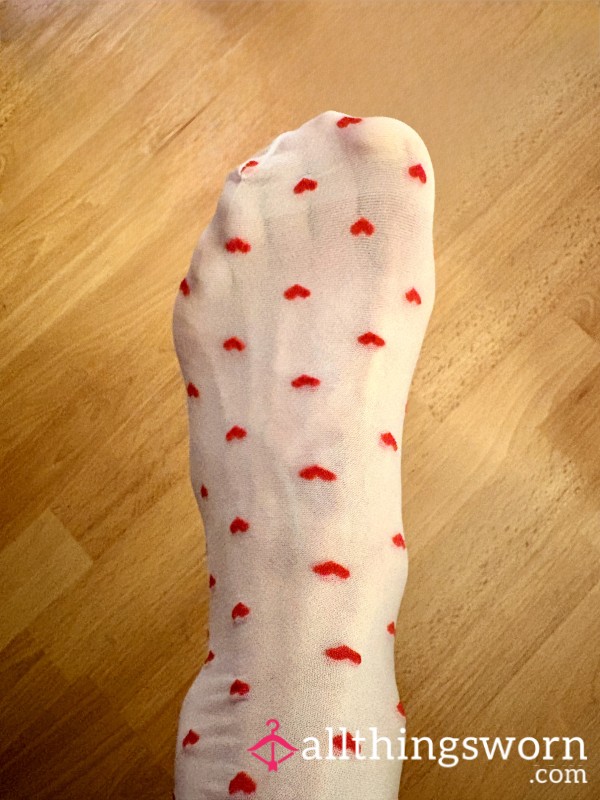 Sheer Heart Socks Worn To Your Liking!