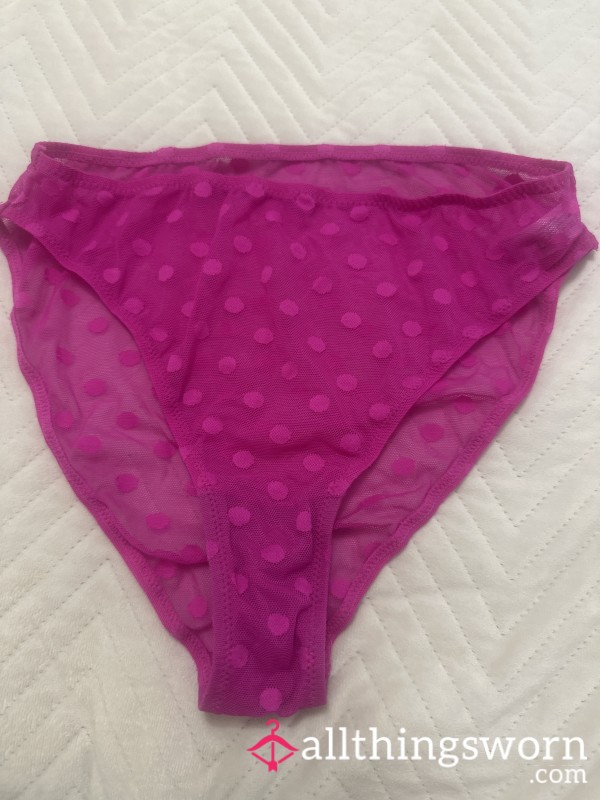Sheer Hot Pink Polka Dot Panties