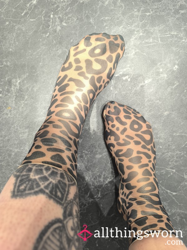 Sheer Leopard Socks