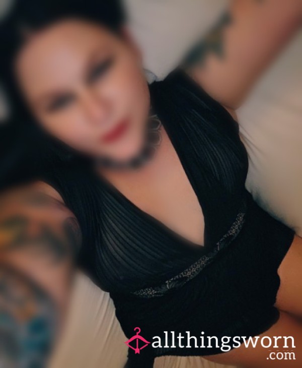 🖤 Sheer Perfection: Worn Pleated Black Lingerie
