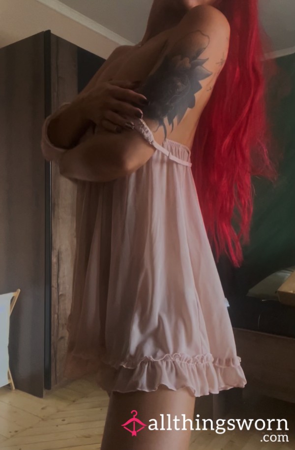 Sheer Pink Babydoll Nightgown 💕
