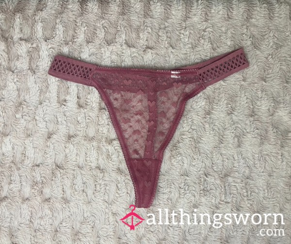 Sheer Pink Mesh Thong