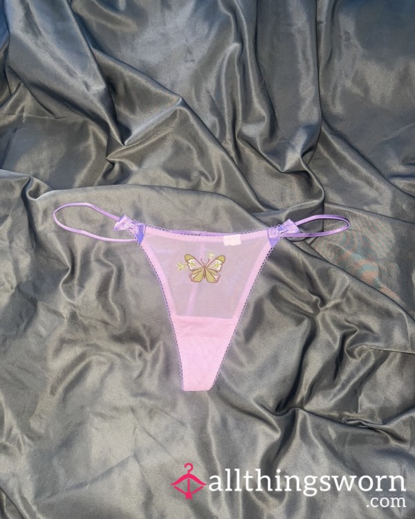 Sheer Purple Bu*terfly Thong