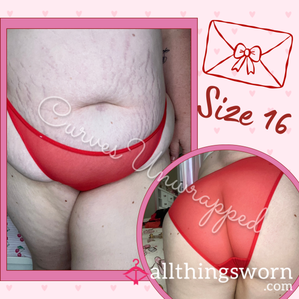 ❤️ Sheer Red Mesh Panties ~ See Through Tease On Curvy Aussie 🍒