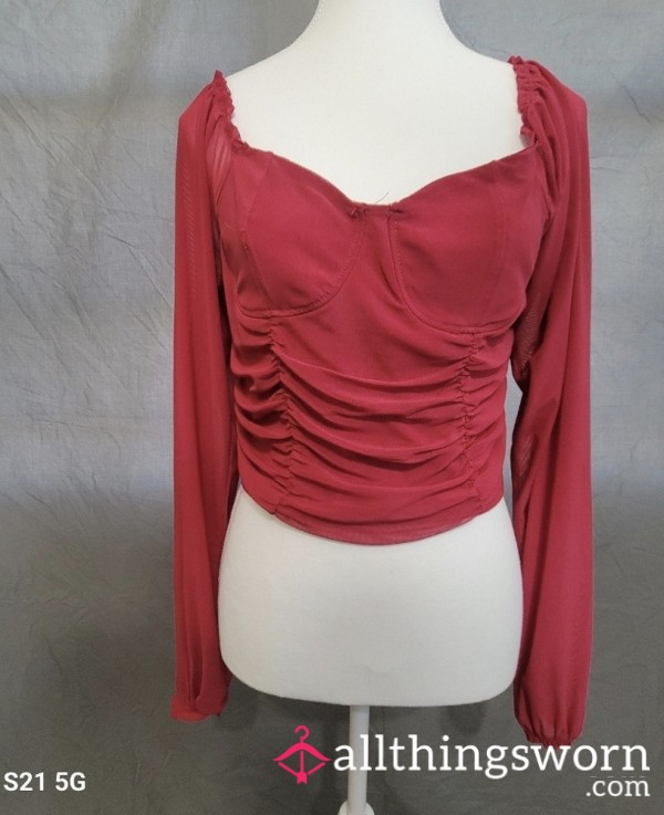 Sheer Red S**y Tops