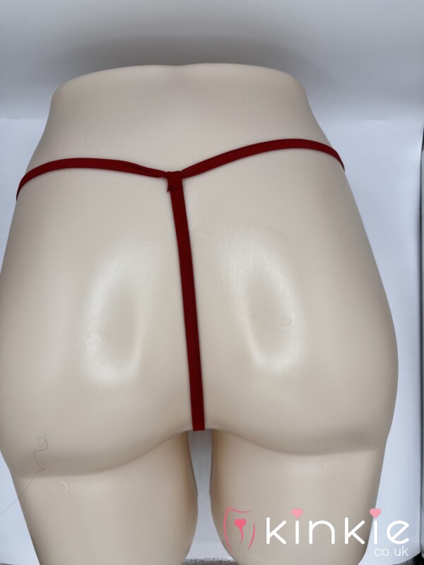 Sheer Red Wet G-String