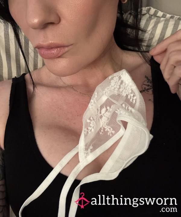 Sheer White G String