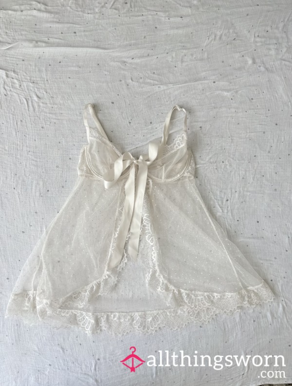 Sheer White Lace Set – Wedding Night Fantasy 👰🏽‍♀️