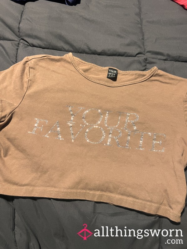 SHEIN Size Medium “YOUR FAVORITE” Bedazzled Top