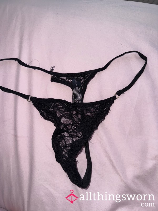 Sniffable Black Lace Thong
