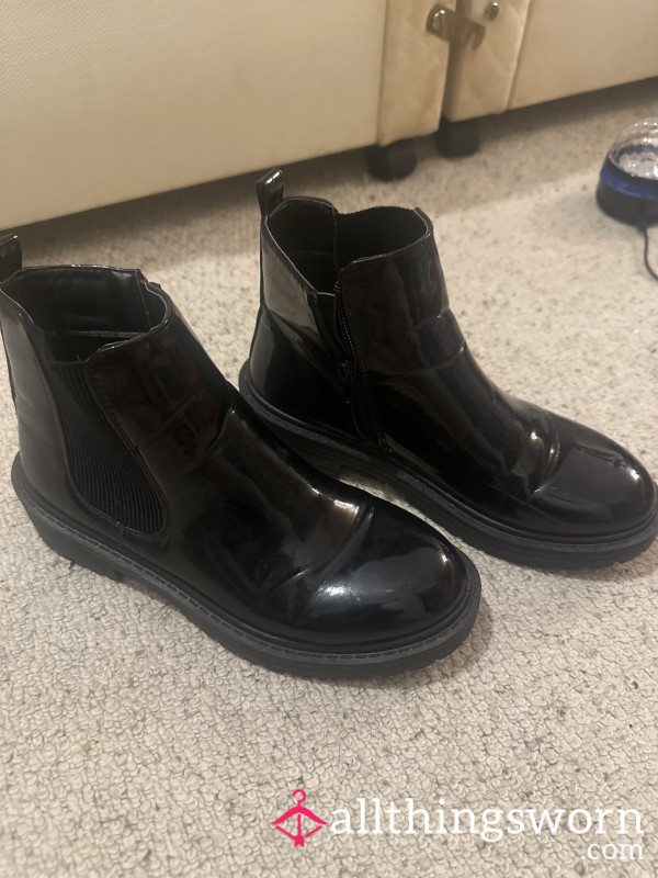 Shiny Leather Boots