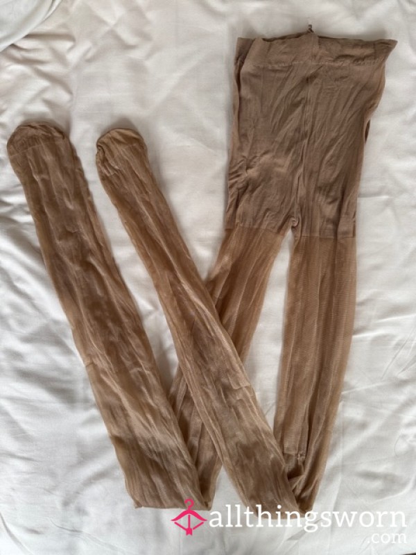 Shiny Nude Tights, 48hr Wear 🤍