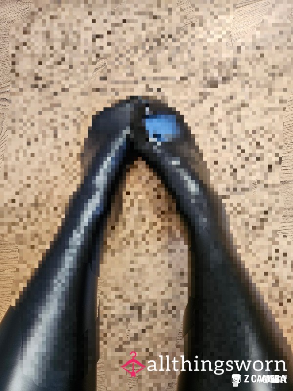 Shiny Pvc Pleather Hold Ups Feet Pics