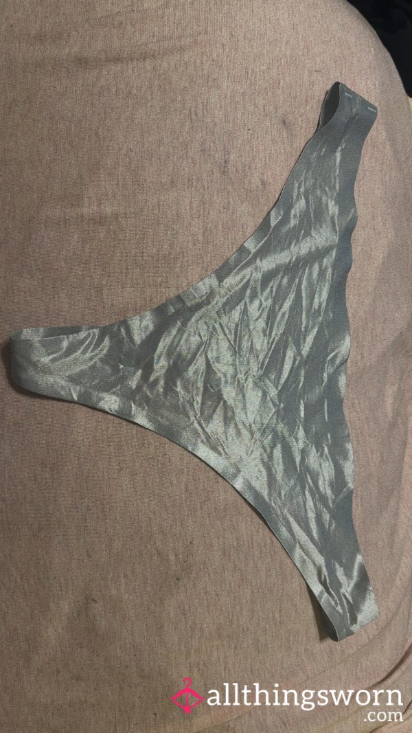 Shiny Silver Thong