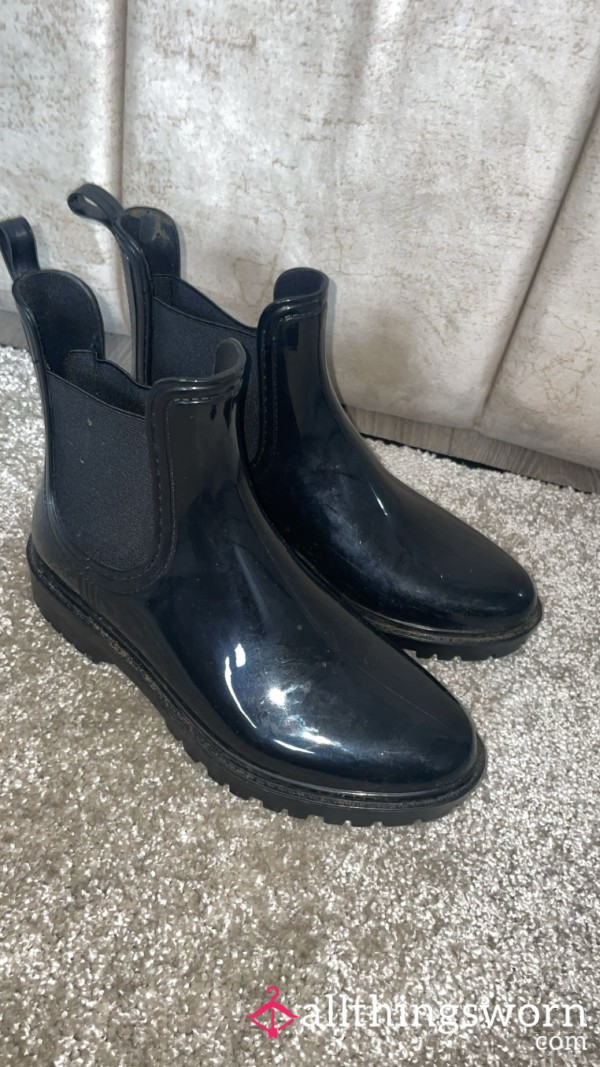 Shiny Well Worn Ankle Boots