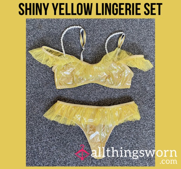 Shiny Yellow Lingerie Set💛