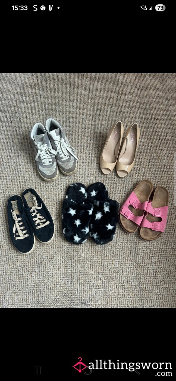 Shoe Bundle One Heels One Slipper One Trainers