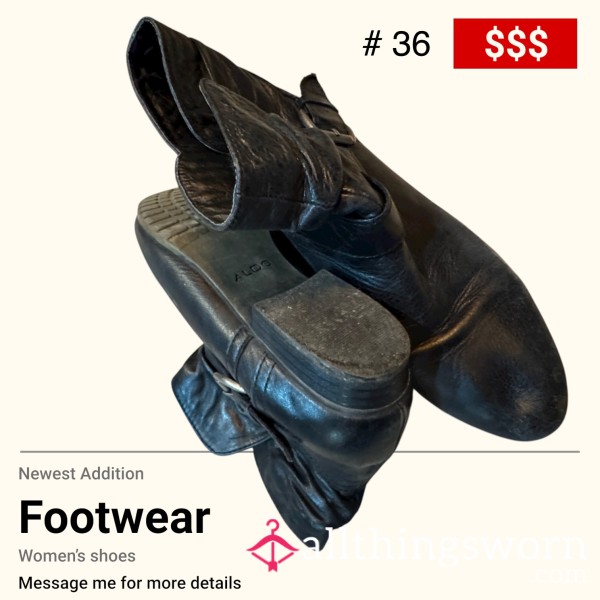 Short Black Leather Boots