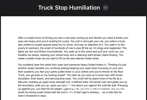 Short Story - Truck Stop Humiliation