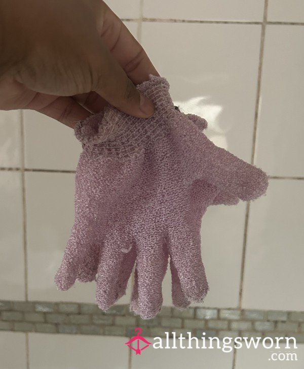 Shower Scrub Mitts Used
